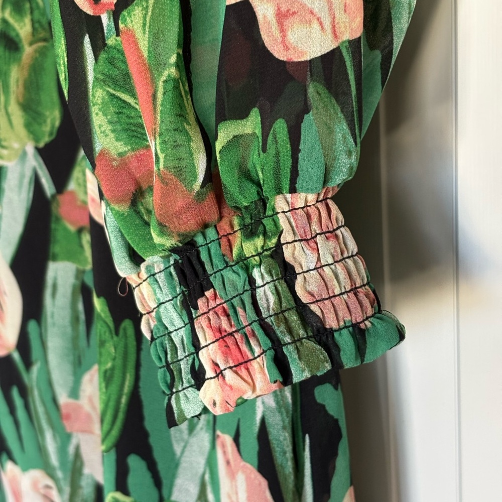 Vici Floral Maxi Dress in Green and Pink - Picture 5 of 8